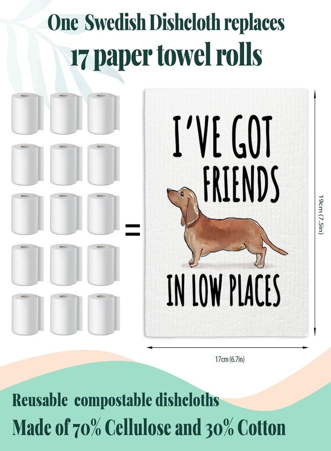 LARTSFRO Dachshund Dog Cute Swedish Dishcloths for Kitchen, 4 Pack Cute Dog Gifts Swedish Dish Cloths Towels for Kitchen Bathroom Office Housewarming Gifts, Papaya Reusable Paper Towels Washable - Image 2
